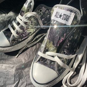 Sequin Low Top Converse All Stars